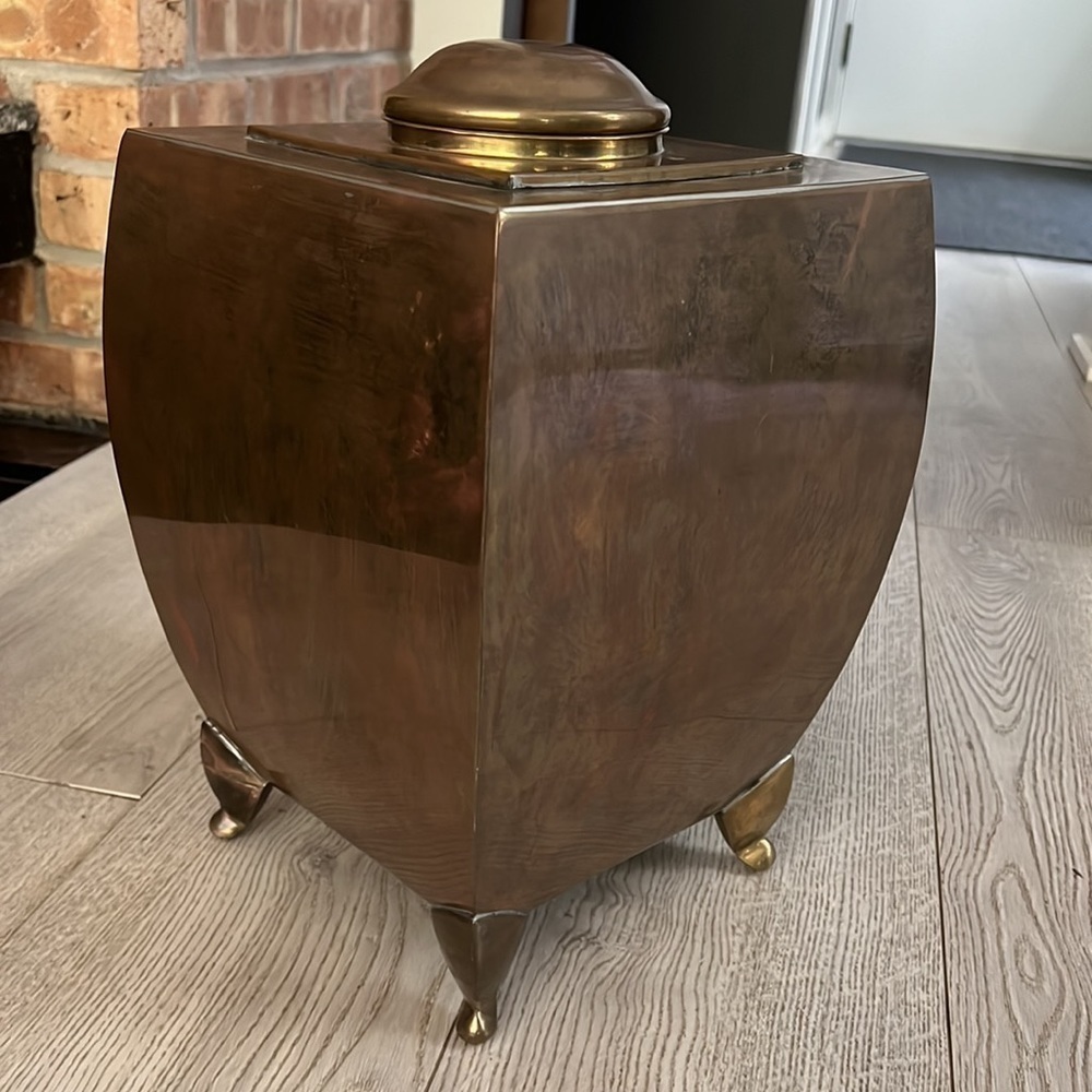 Large Copper Table Floor Footed Jar Canister